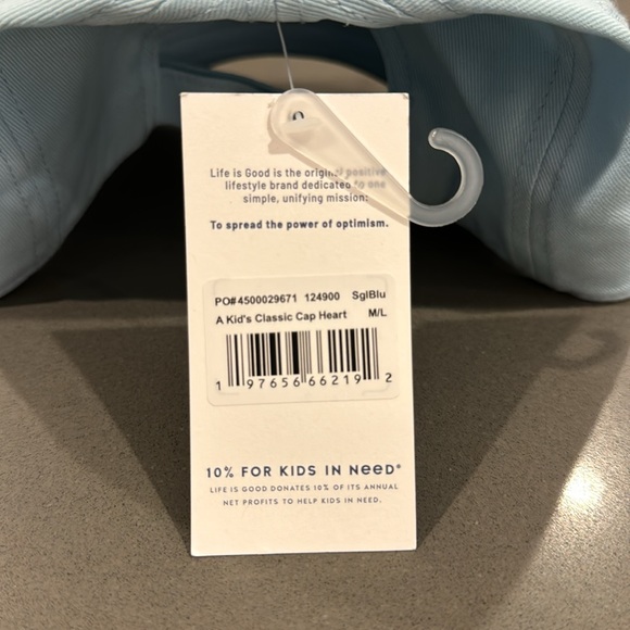 Life is Good CAP Hat NWT blue W/pink Heart, adjustable, Youth size M/L runs big. - Picture 3 of 6